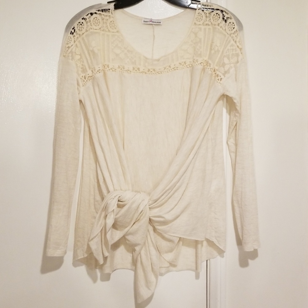 💕DAINTY HOOLIGAN💕 Lace & Crochet Detail Top Boho Chic Small